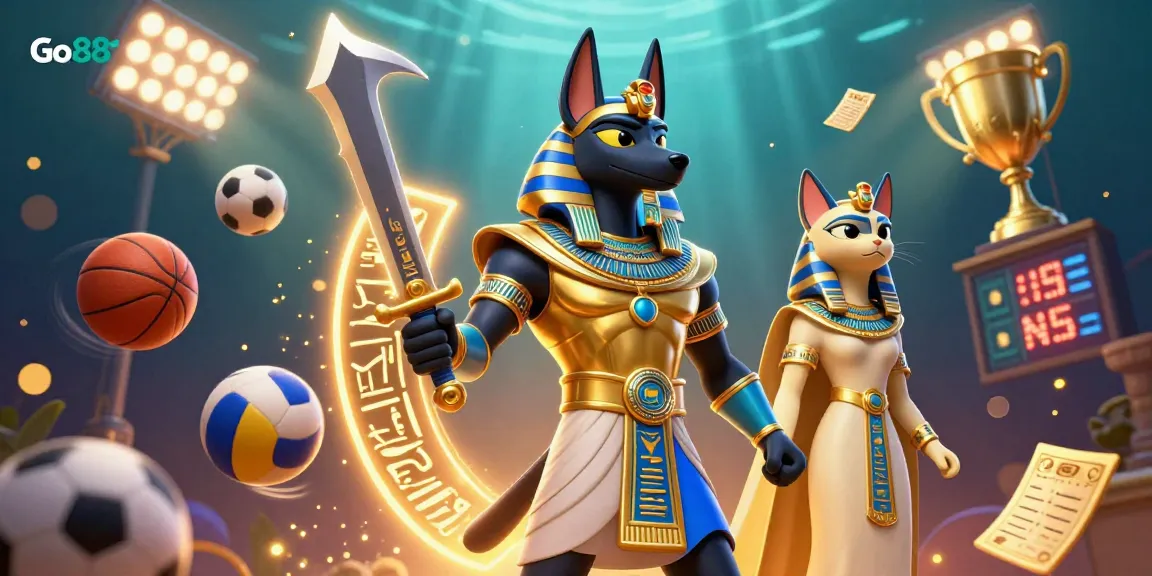 Bet on Go88's thrilling adventures with Anubis and Bastet in a dynamic casino environment.
