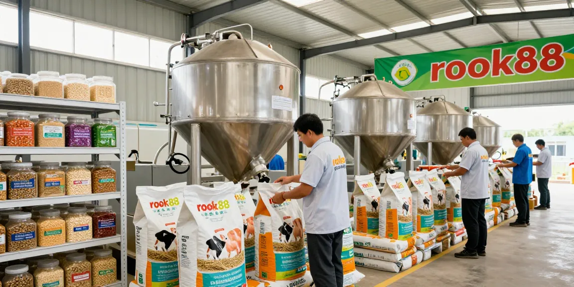 Quality animal feed production at rokok88 facility ensuring optimal nutrition for livestock.