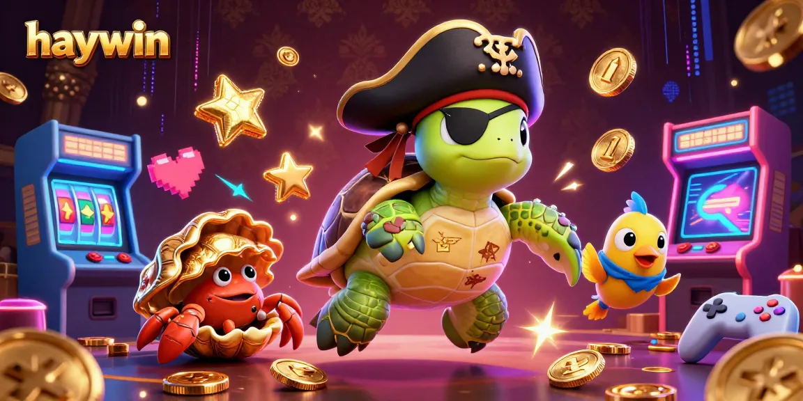 Experience thrilling wins at Haywin, featuring vibrant characters amidst slot machines and treasure.