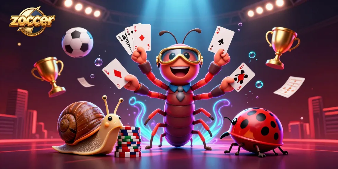 Zoccer captures thrilling sports betting excitement with dynamic scenes of sports elements and animated characters.
