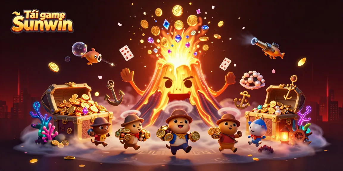 Experience excitement with Tải game Sunwin - a lively casino scene filled with treasures and adventure.